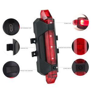 USB Rechargeable LED Head & Tail Light Set