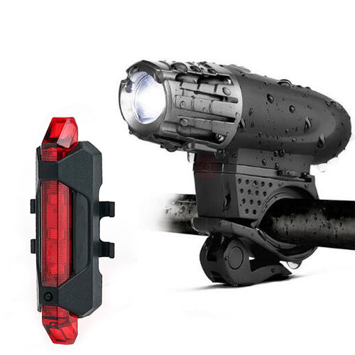 USB Rechargeable LED Head & Tail Light Set